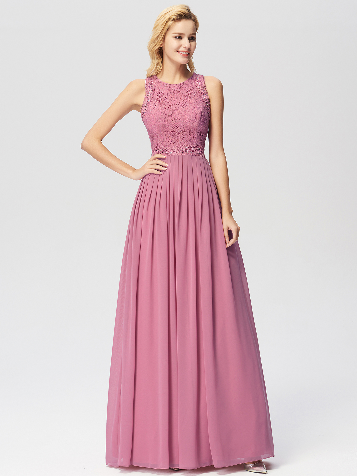 Ever-pretty Lace A-line Evening Dresses Cocktail Prom Bridesmaid Wedding Dresses