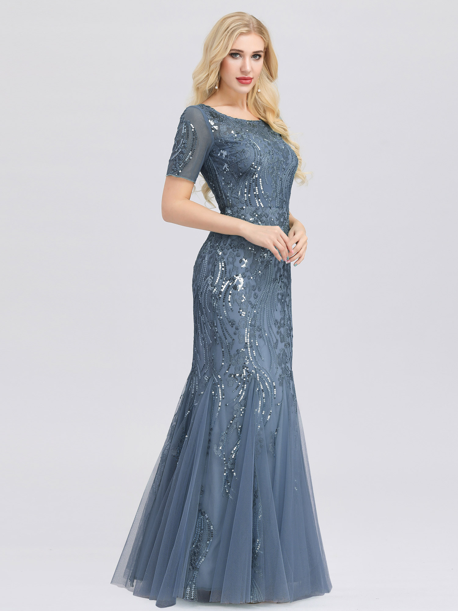 Ever-Pretty Homecoming Dresses Long Bodycon Sequins Applique Wedding Gowns 07707