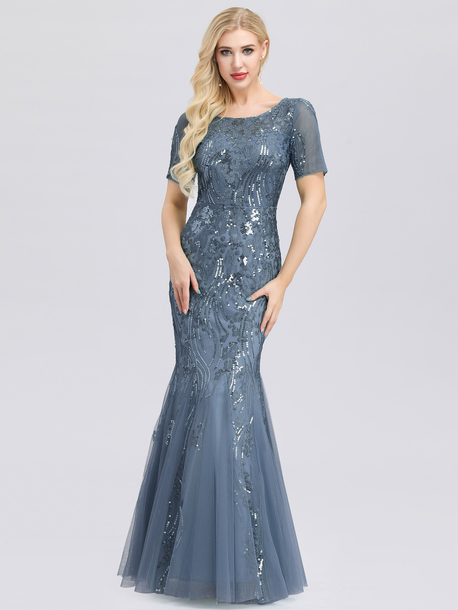 Ever-Pretty Homecoming Dresses Long Bodycon Sequins Applique Wedding Gowns 07707