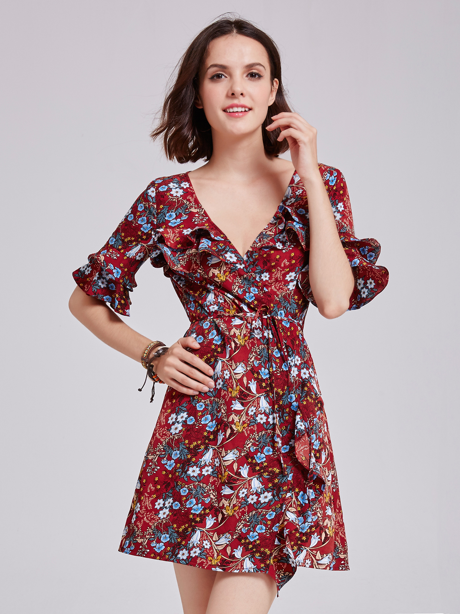 burgundy summer dress