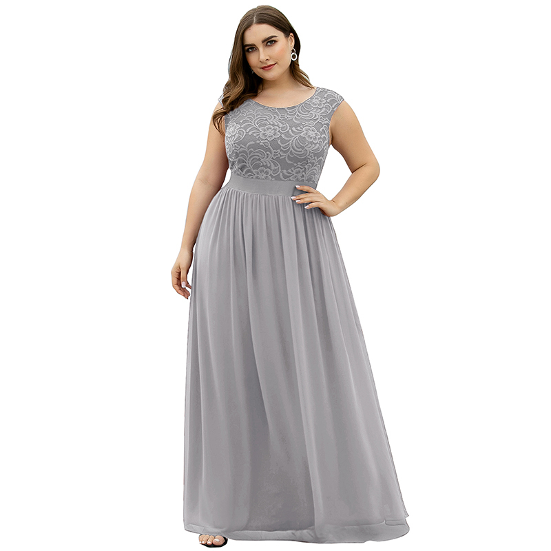 EverPretty Floral Lace Wedding Guest Dress Long Chiffon