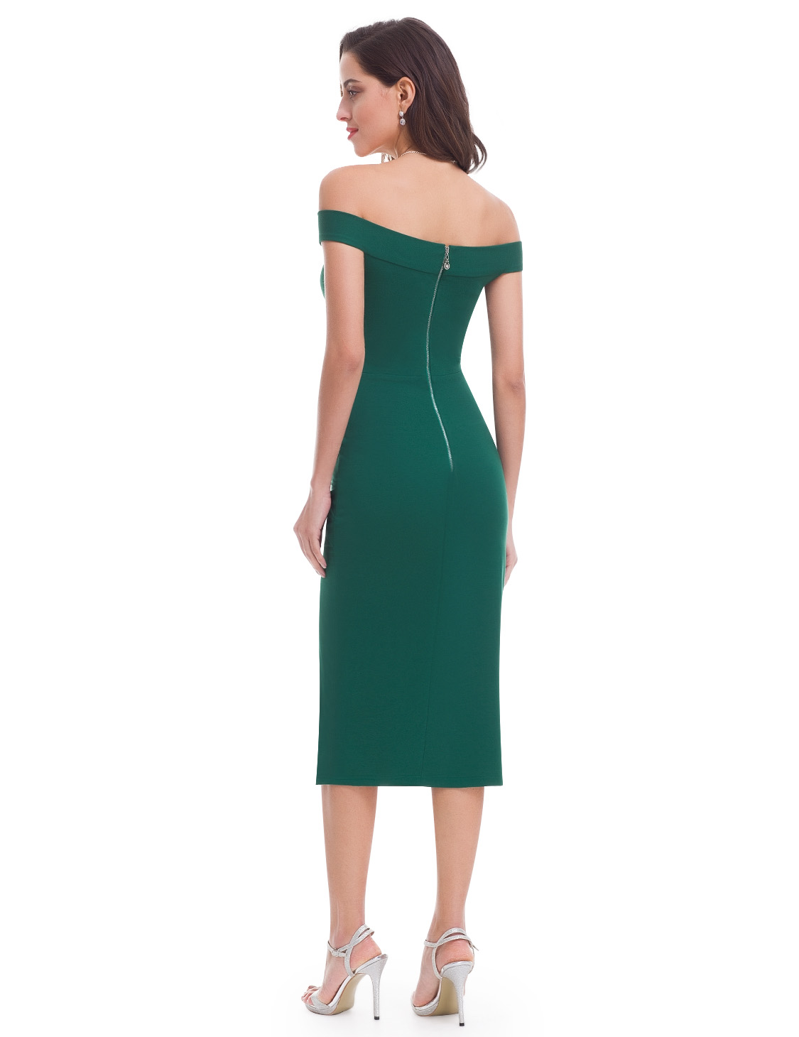 green bodycon prom dress