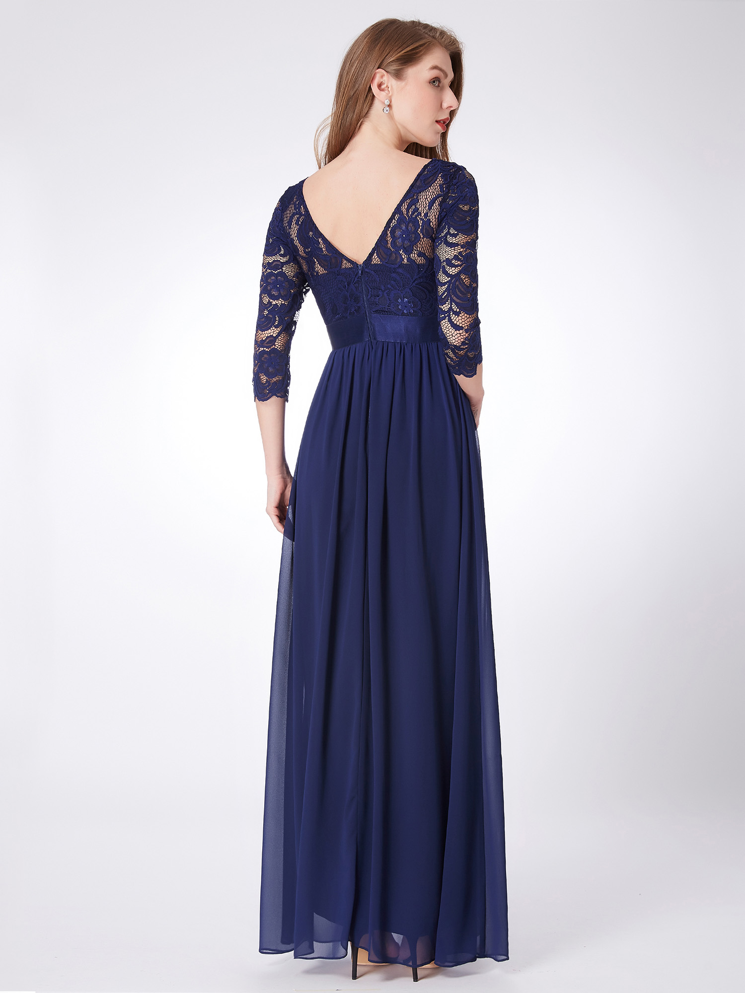 Ever-Pretty Robe de Soirée Manches 3/4 en Dentelle ...