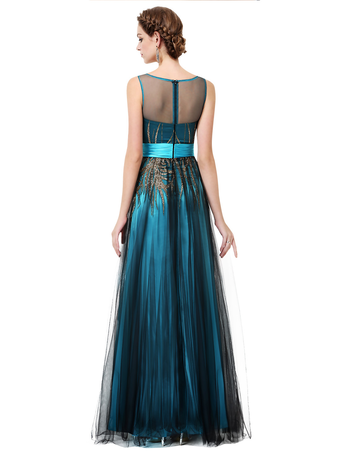 mesh long gown