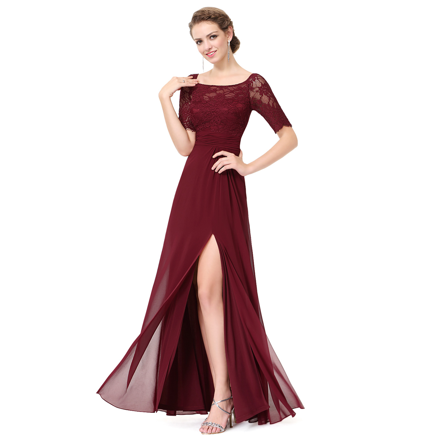 Chiffon Bridesmaid Dress Thigh Split Formal Evening Dresses 08793 Ever