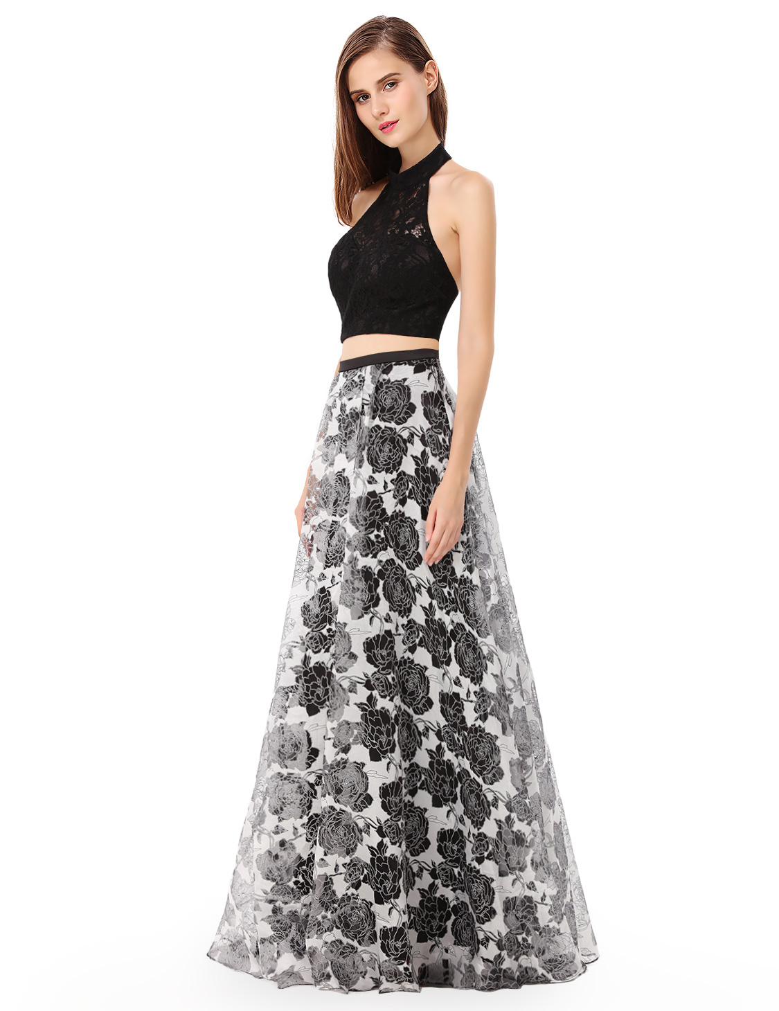 Ever-Pretty Womens Long Black Two Pieces Floral Sleeveless Cocktail Dress 08963 | eBay