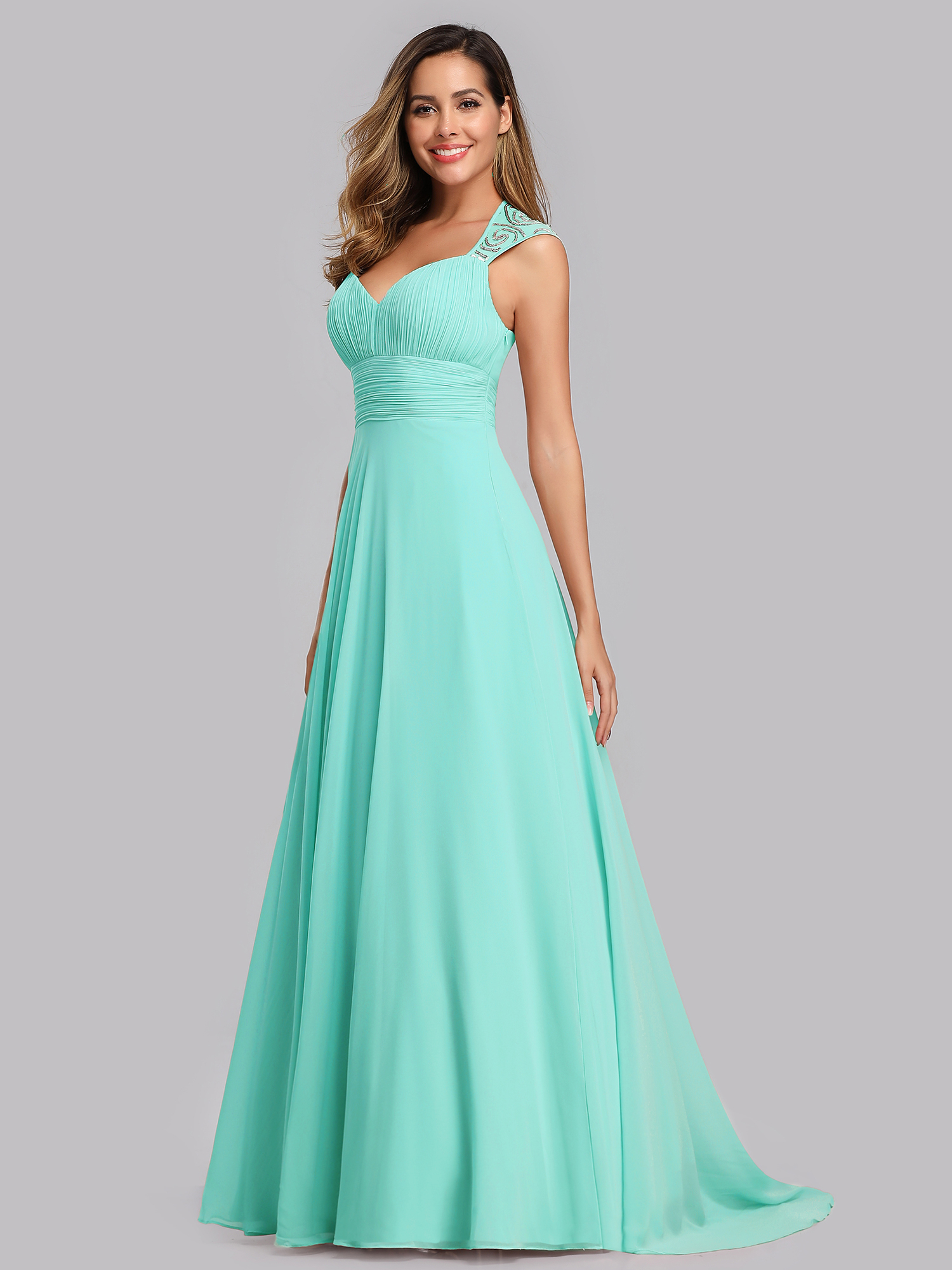 EverPretty US Sexy Tulip Sleeves Prom Party ALine VNeck Evening