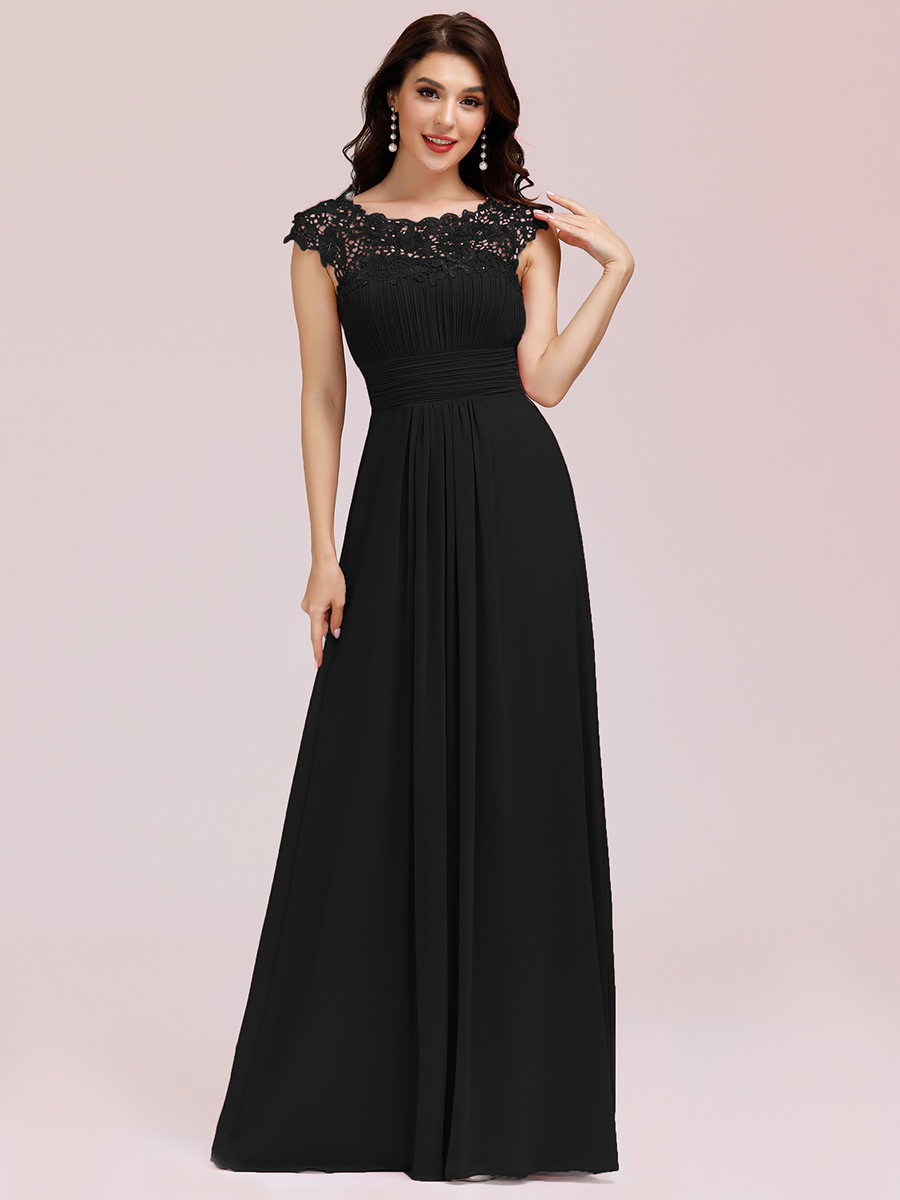 Lace Cap Sleeve prom Dress