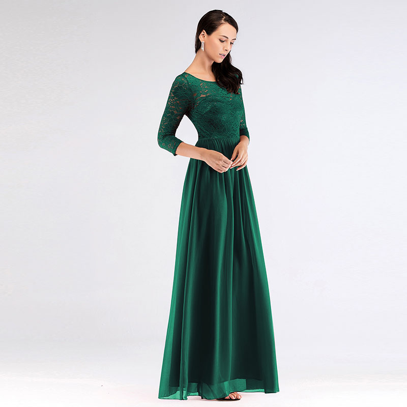 Ever-pretty Lace Dark Green Evening Gown Bridesmaid Dresses Long Sleeve 07680 | eBay