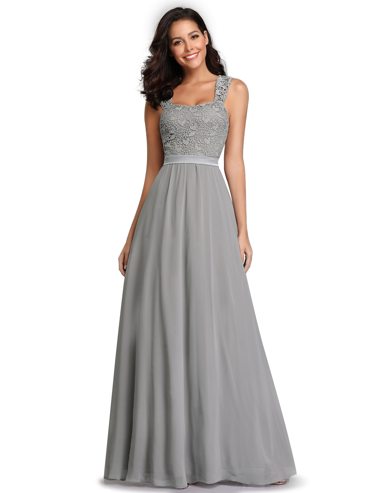 light grey evening gown