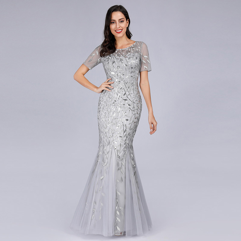 UK Ever-Pretty Off-Shoulder Sequins Long Evening Party Dresses Mermaid Prom Gown
