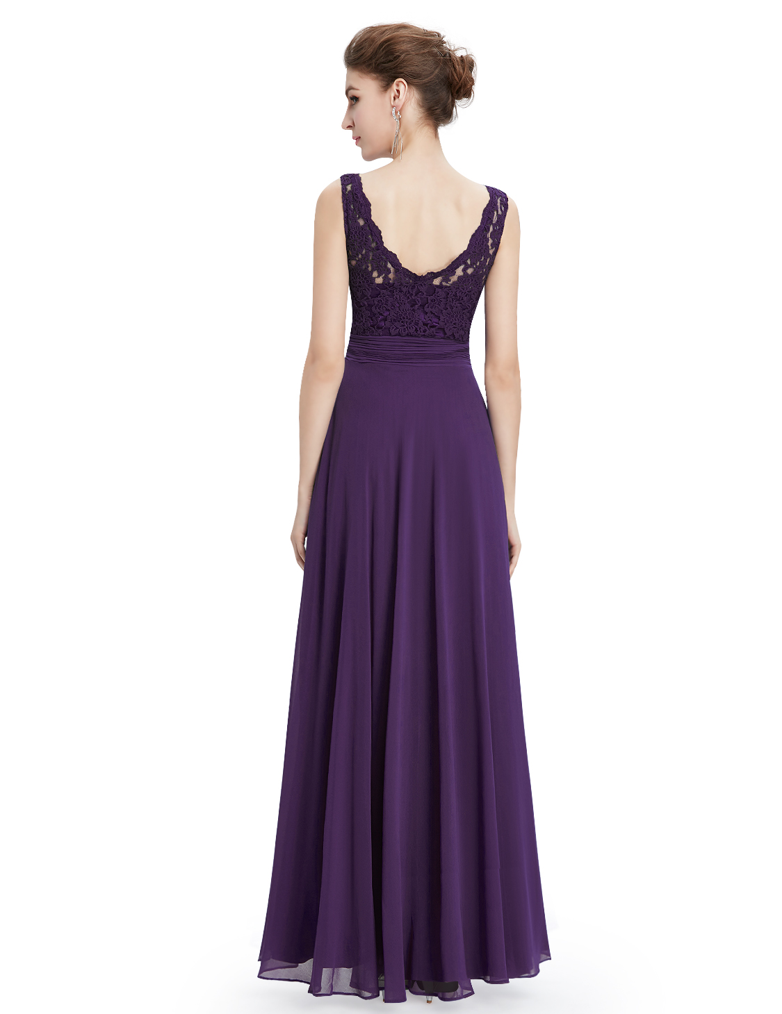 UK Women Lace Formal Long Evening Party Dress Cocktail Prom Gowns 08352