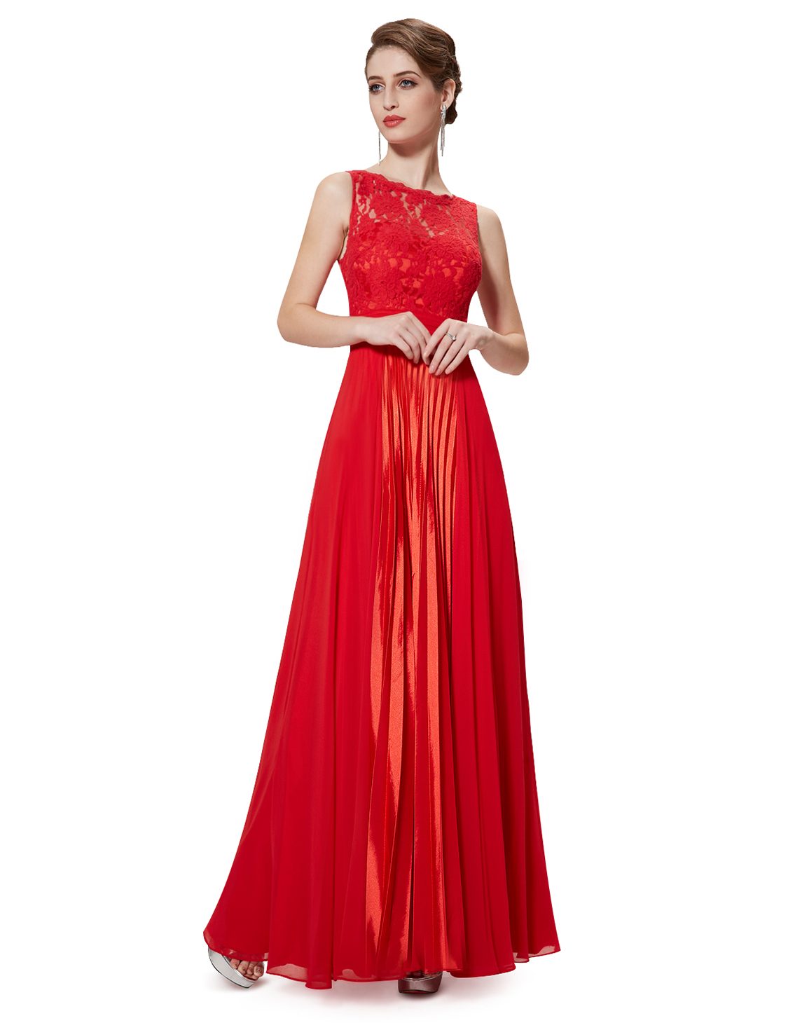 UK Women Lace Formal Long Evening Party Dress Cocktail Prom Gowns 08352